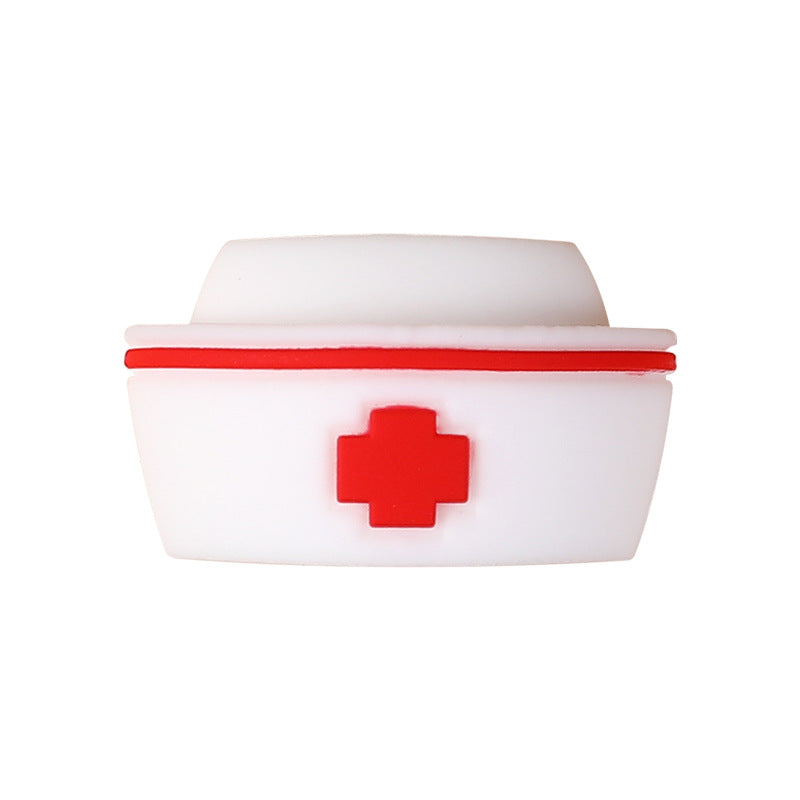 Wholesale 20pcsNew nurse clothing 3D silicone beads beading jewelry women cartoon keychain accessories nurse cap silicone beads
